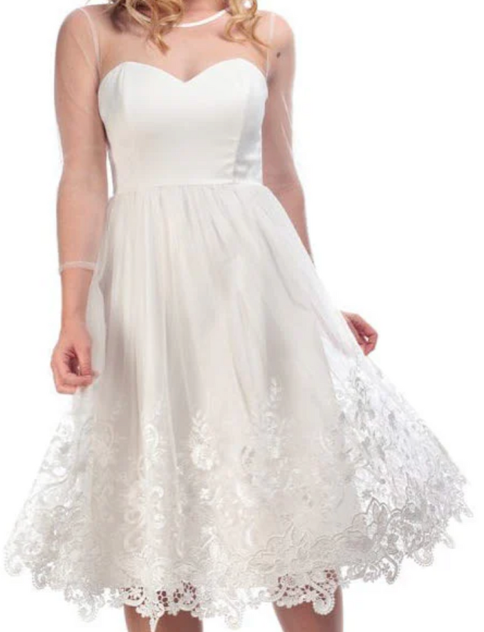 Brautkleid Alisa mit Spitze, Ivory