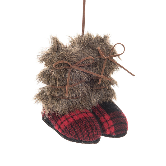 A Buffalo Check Boots Ornament.