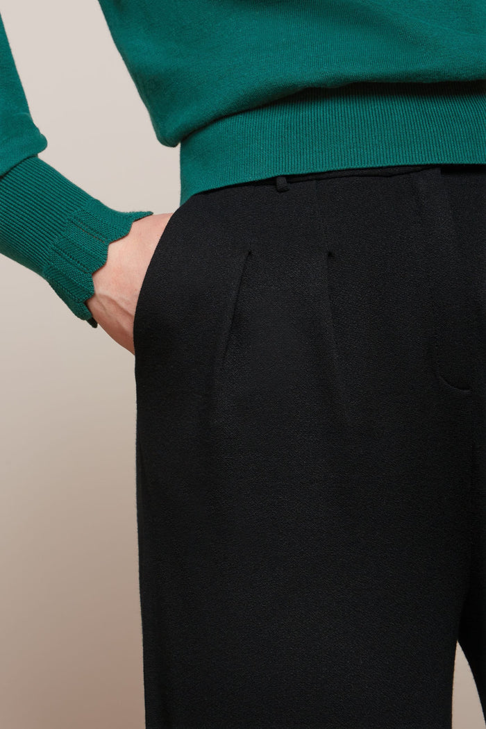 Bundfaltenhose Fintan Milano, Schwarz