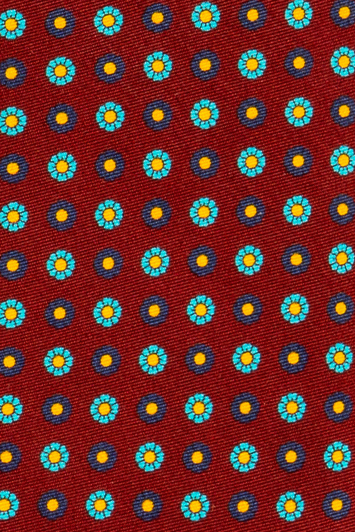 Burgundy Geometric Pattern Silk Tie with sophisticated design, perfect for weddings, formal events, and smart attire.