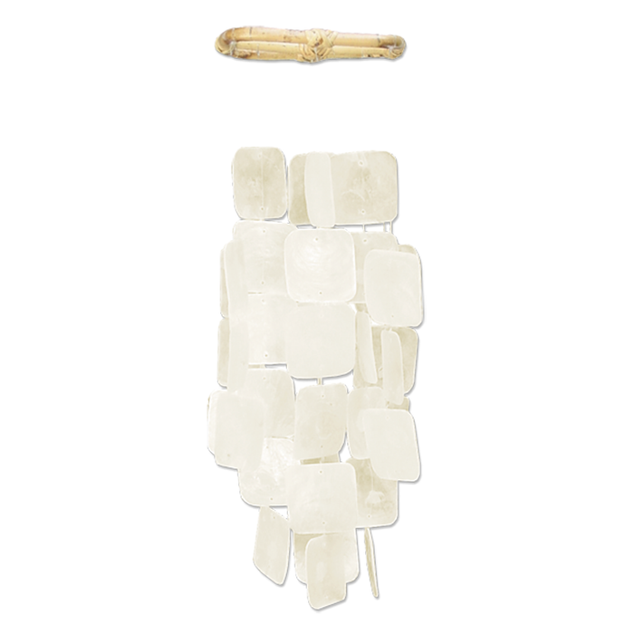 Capiz Chime Small Square | White