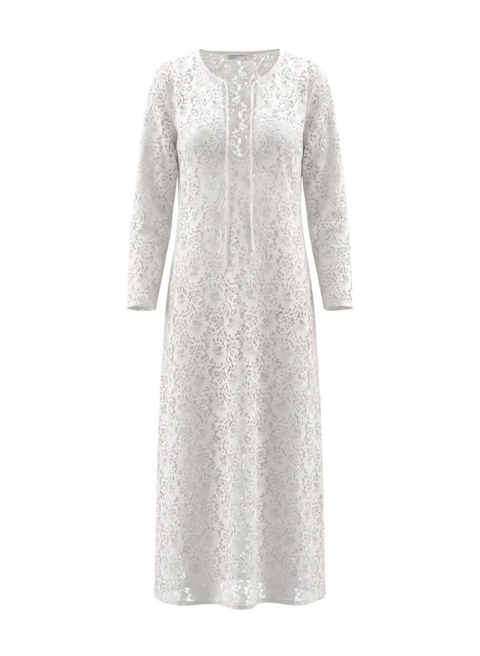 Caftans Emmanuela Swimwear Capri Lace Caftan Ivory Apoella