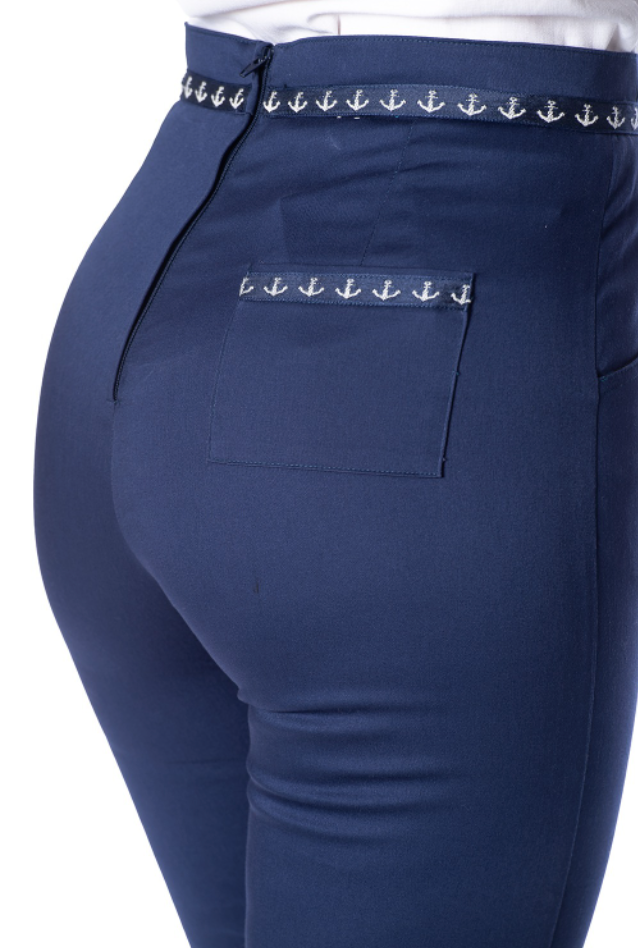 Caprihose Sail Away, blau, Plus Size