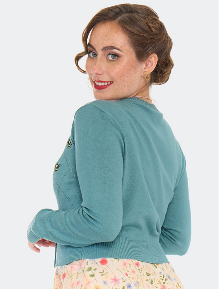 Cardigan Bee 50's mit Bienenmotiv