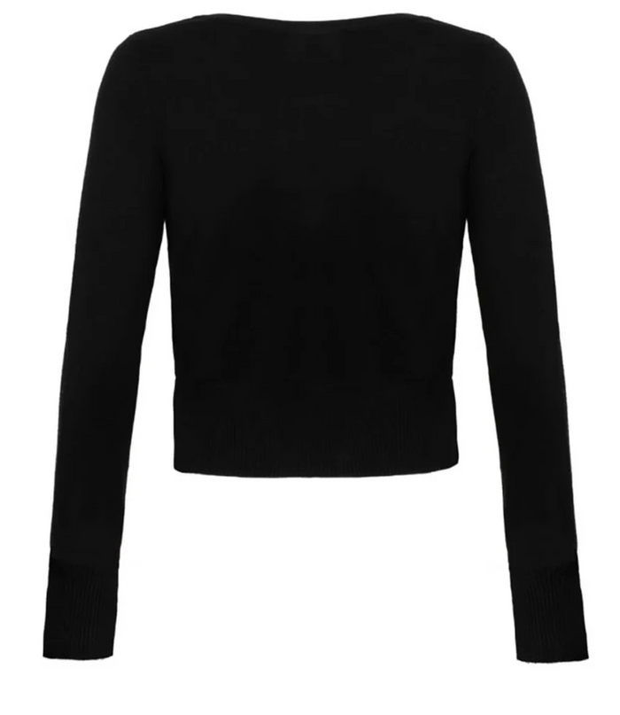 Cardigan Chester mit herbstlichem Motiv,Schwarz