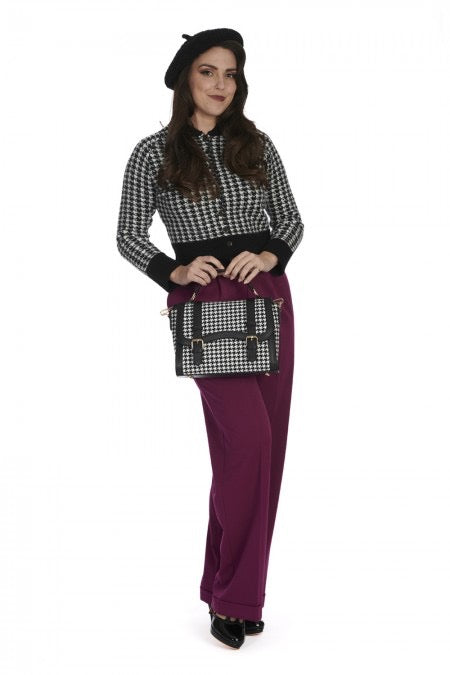 Cardigan Hattie mit Hahnentrittmuster, Schwarz