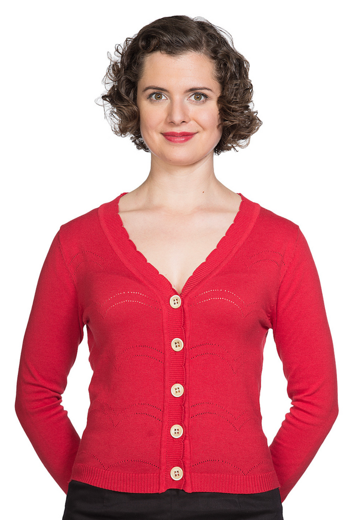 Cardigan June mit Musterakzente, Rot