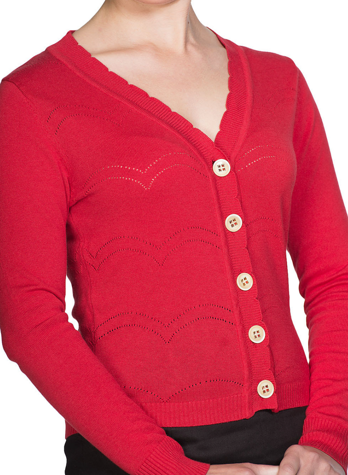 Cardigan June, Rot, Plus Size