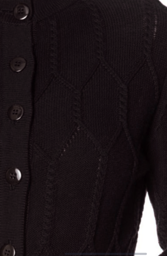 Cardigan Midnight Daze mit Zopfmuster, Schwarz