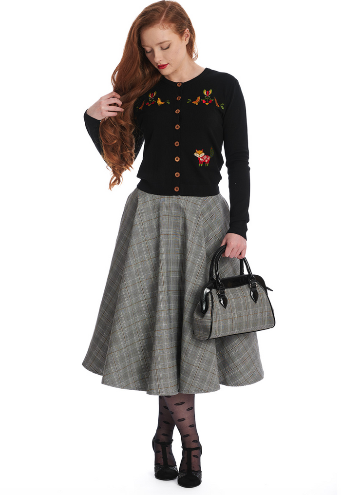 Cardigan Scandi Fox, Schwarz