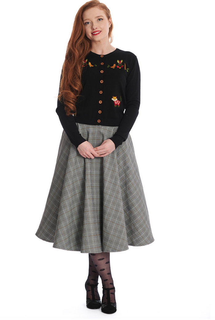 Cardigan Scandi Fox, Schwarz
