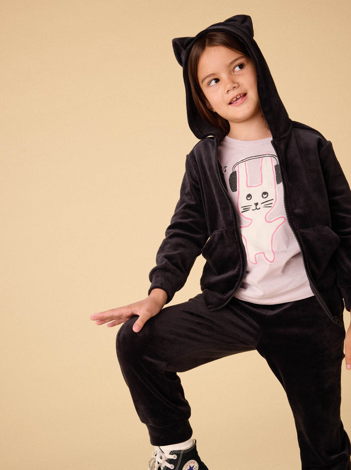 Cat Ears Velour Hoodie