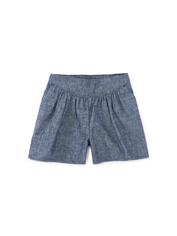 Chambray Culotte Short