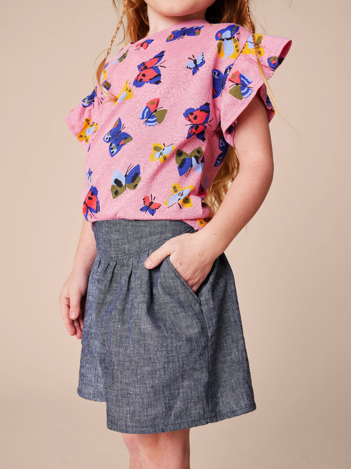 Chambray Culotte Short