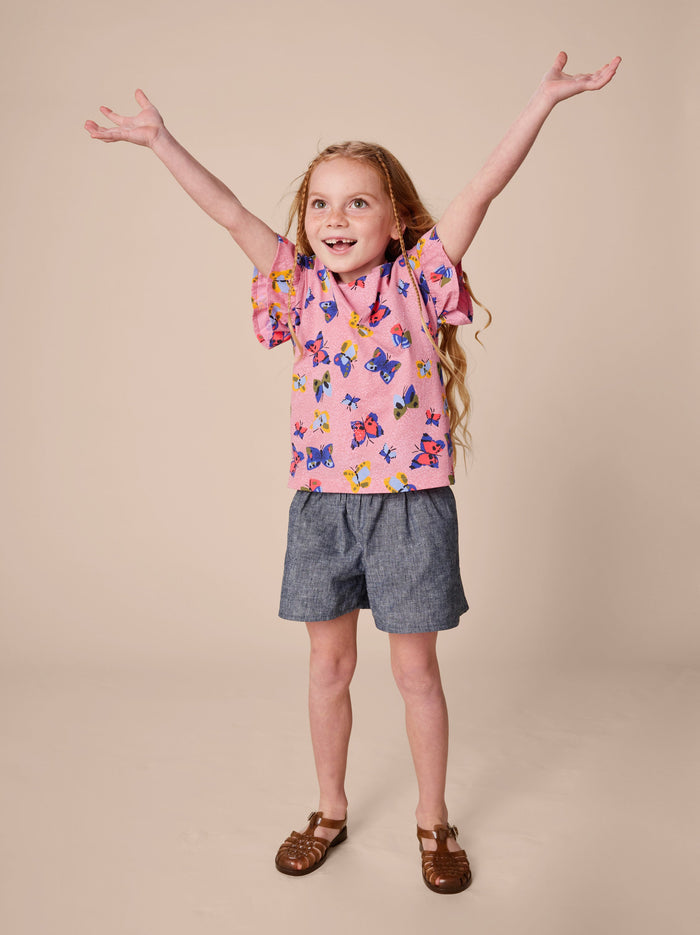Chambray Culotte Short