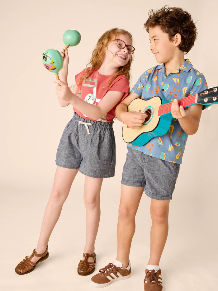 Chambray Flutter Shorts