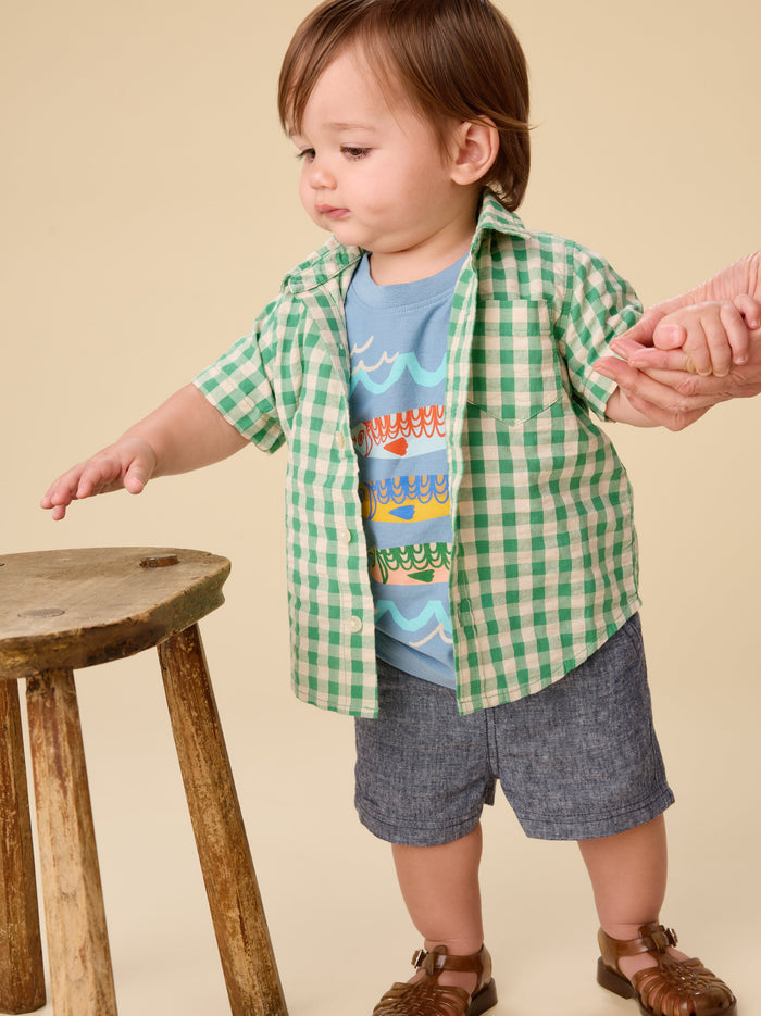 Chambray Sport Shorts