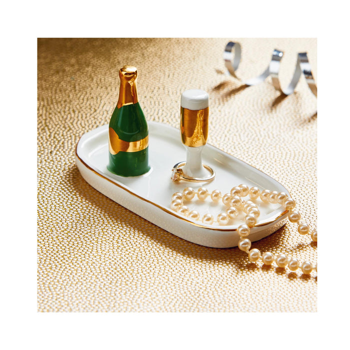 Champagne Ring Holder Dish - in use
