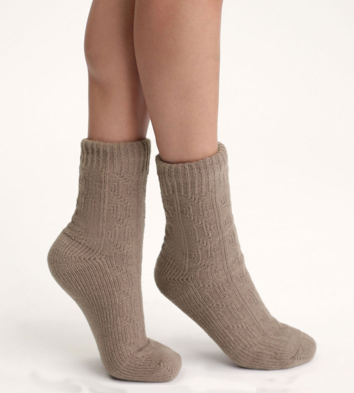 Chaussette chaude femme Marron Cocoon Polaire