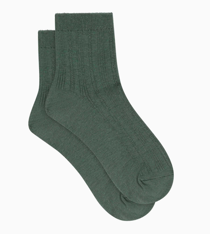 Chaussettes femme en coton pointelle Vert Iceberg La Mode de Dim