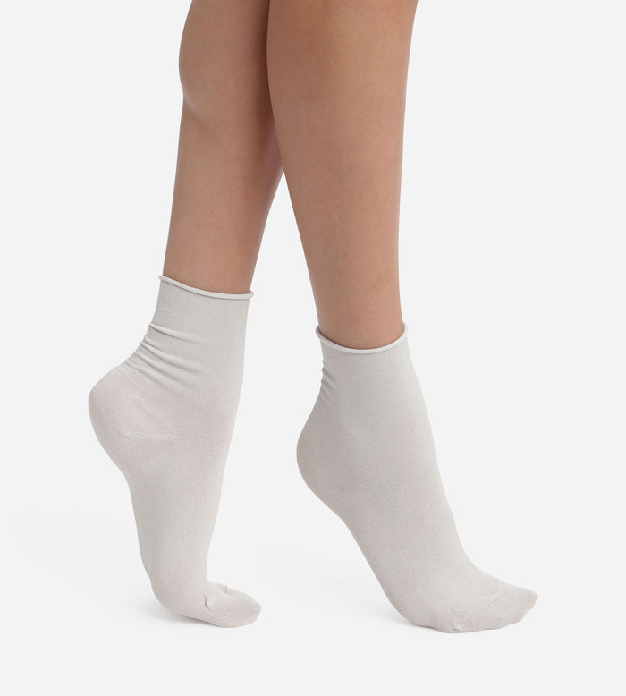 Chaussettes femme en lurex Gris clair Dim Mode