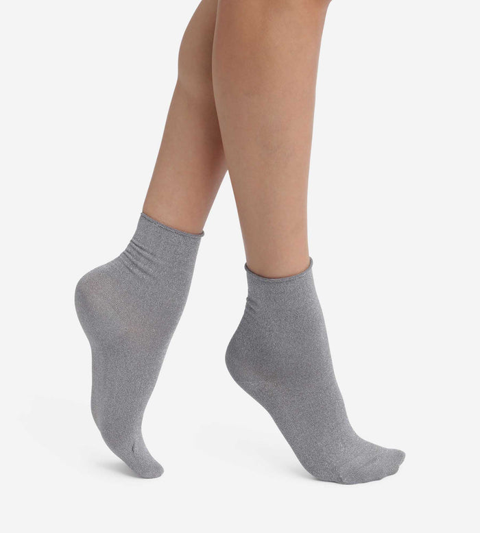 Chaussettes femme en lurex Gris Dim Mode