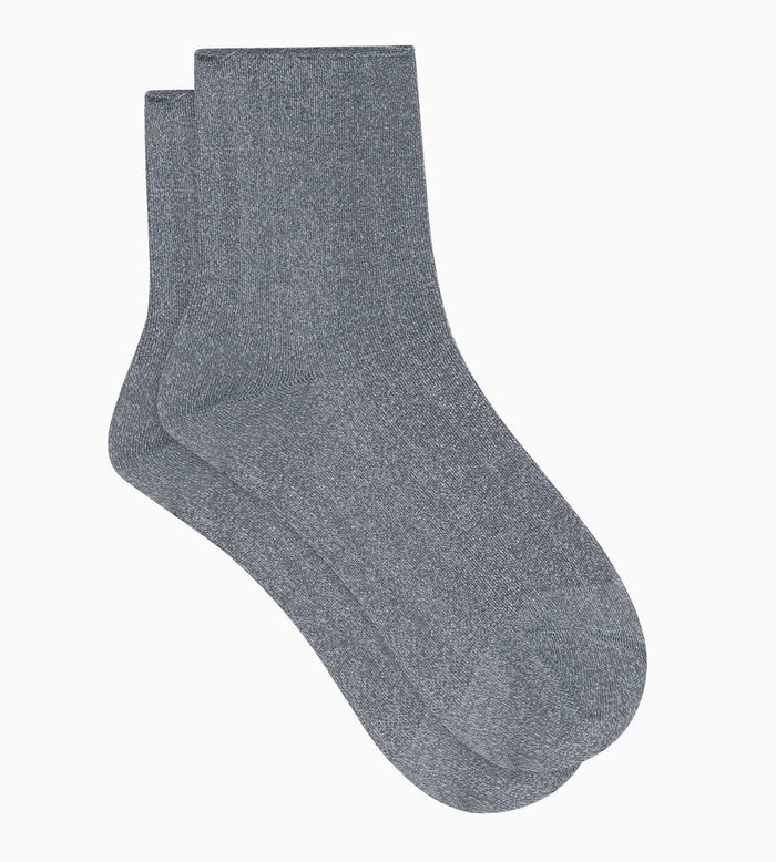 Chaussettes femme en lurex Gris Dim Mode