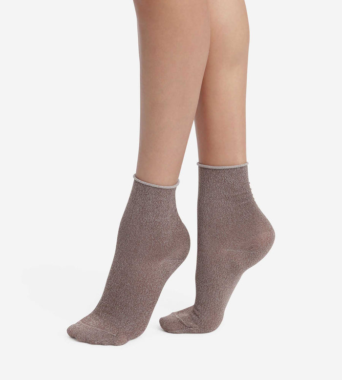 Chaussettes femme en lurex Marron Dim Mode