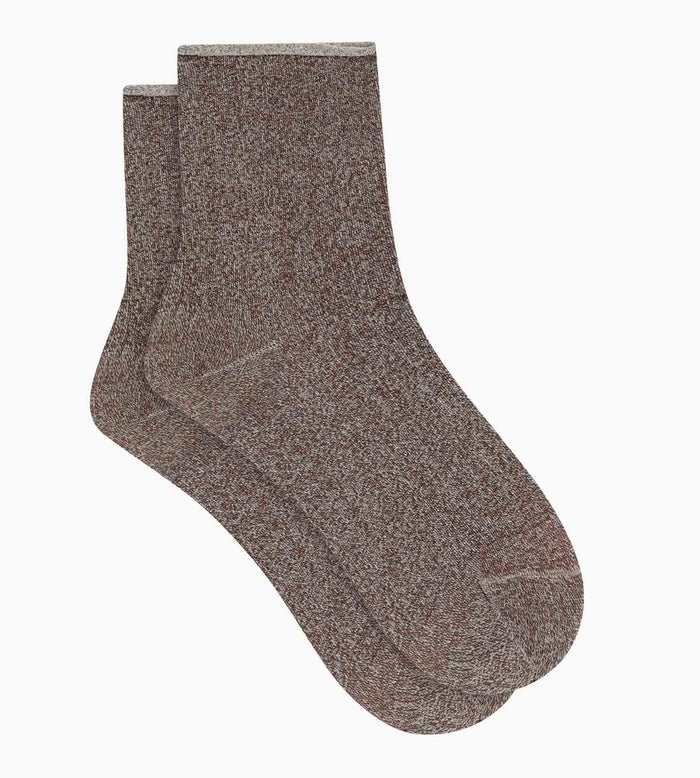 Chaussettes femme en lurex Marron Dim Mode