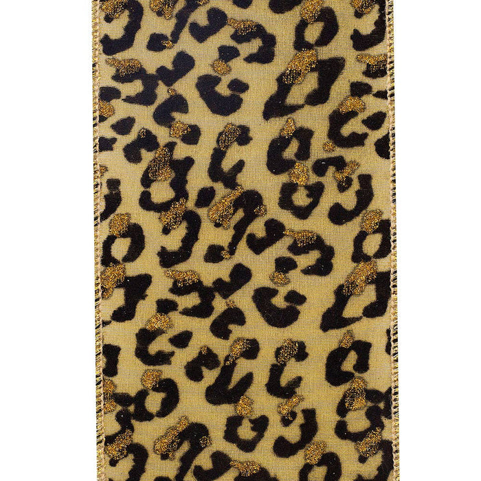 Cheetah - Jaguar Spots Deluxe, Gold/black, 4 In, 5 Yards