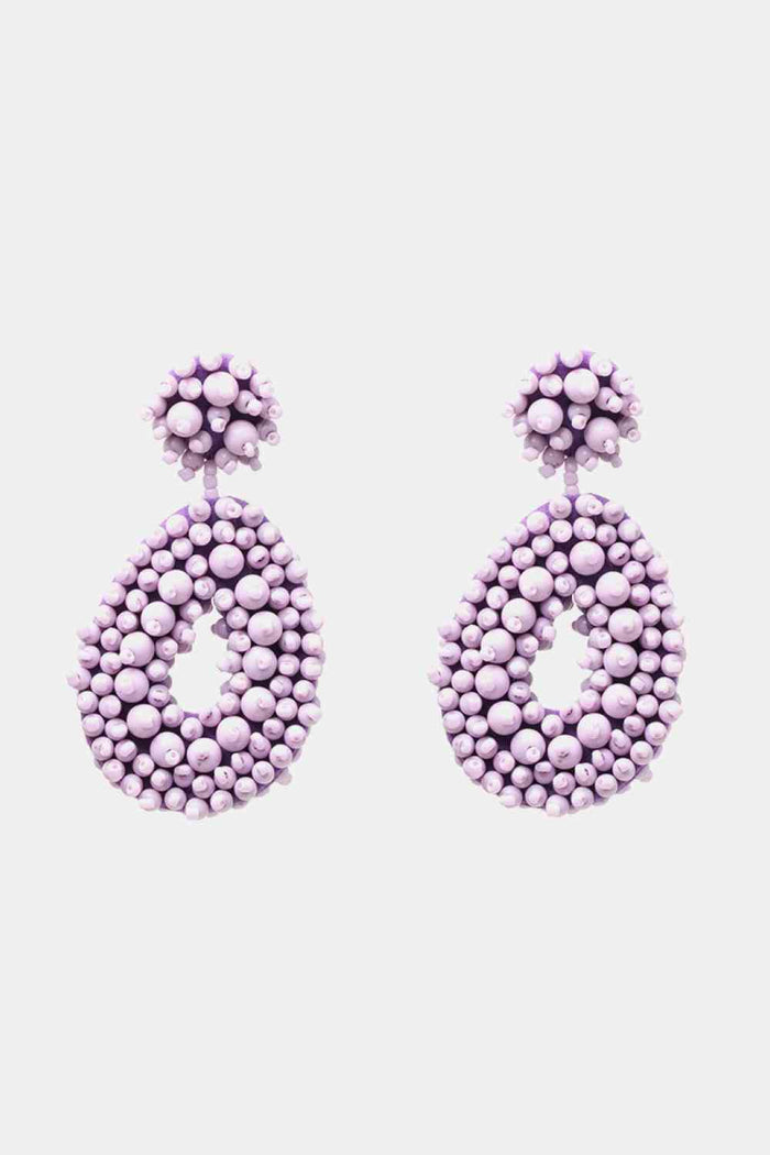Chic Beaded Dangle Earrings - Vibrant Colors & Handcrafted Elegance