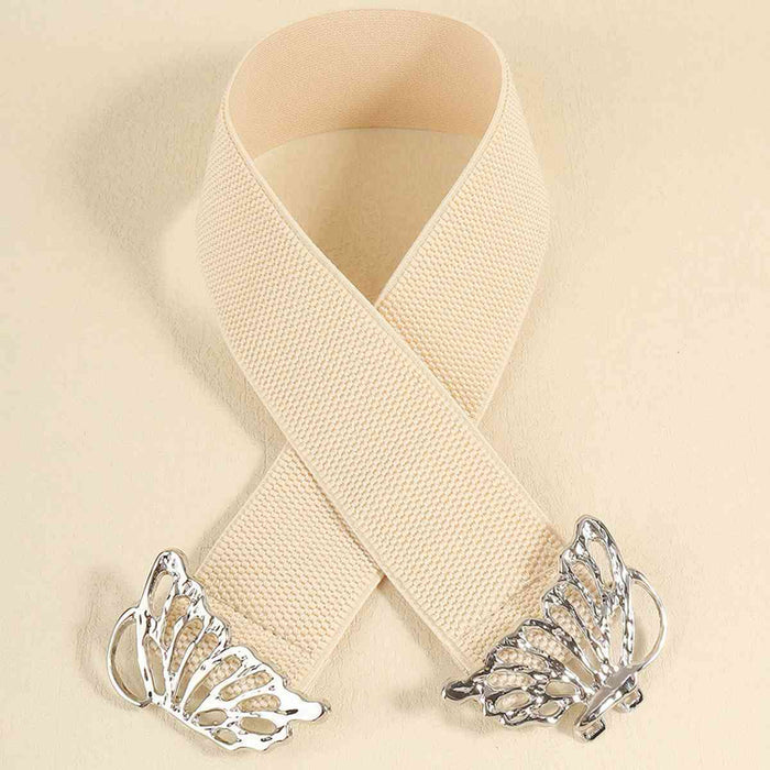 Chic Butterfly Elastic Belt with Durable Alloy Buckle