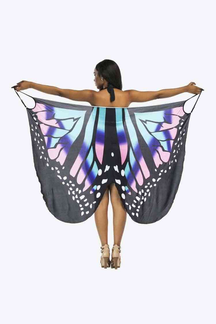 Chic Butterfly Spaghetti Strap Beach Cover-Up for Summer