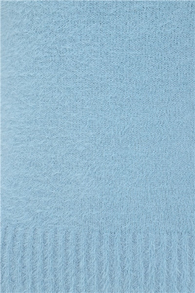 Chrissie Fluffy Knitted Top, Hellblau