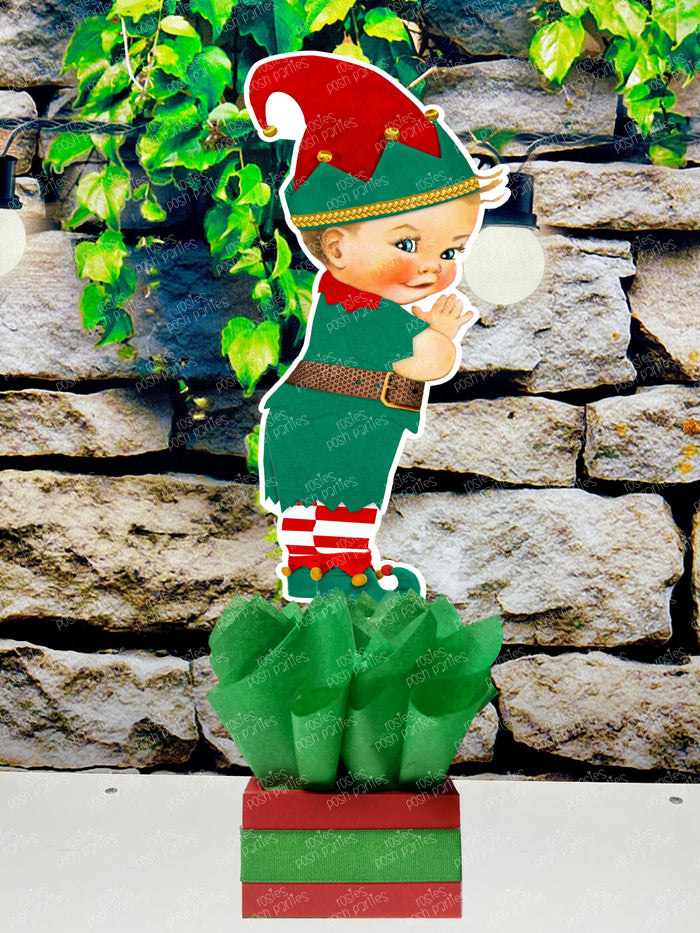 Christmas Elf | Winter Santa Baby | Gender Reveal Birthday Baby Shower Table Centerpiece INDIVIDUAL