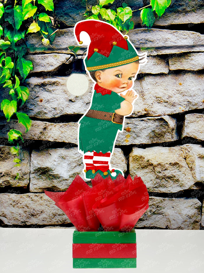 Christmas Elf | Winter Santa Baby | Gender Reveal Birthday Baby Shower Table Centerpiece INDIVIDUAL