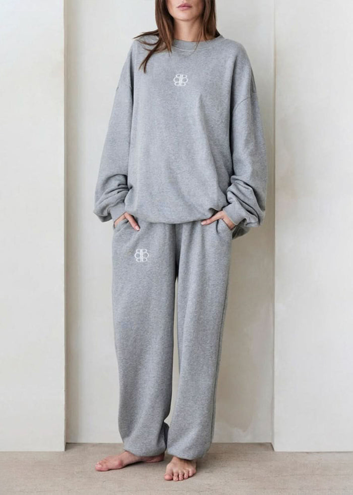 Bumpsuit Maternity Classic Terry Sweatpant in Heather Grey