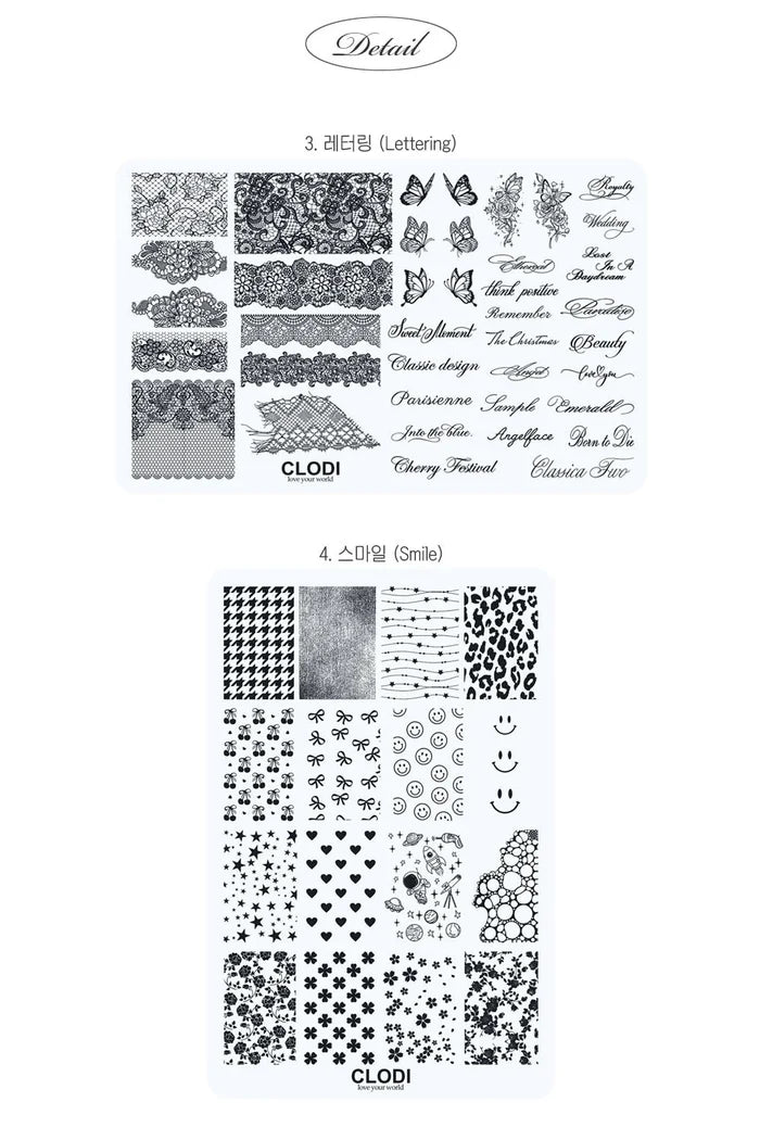 CLODI Nail Art Stamping Plate Set