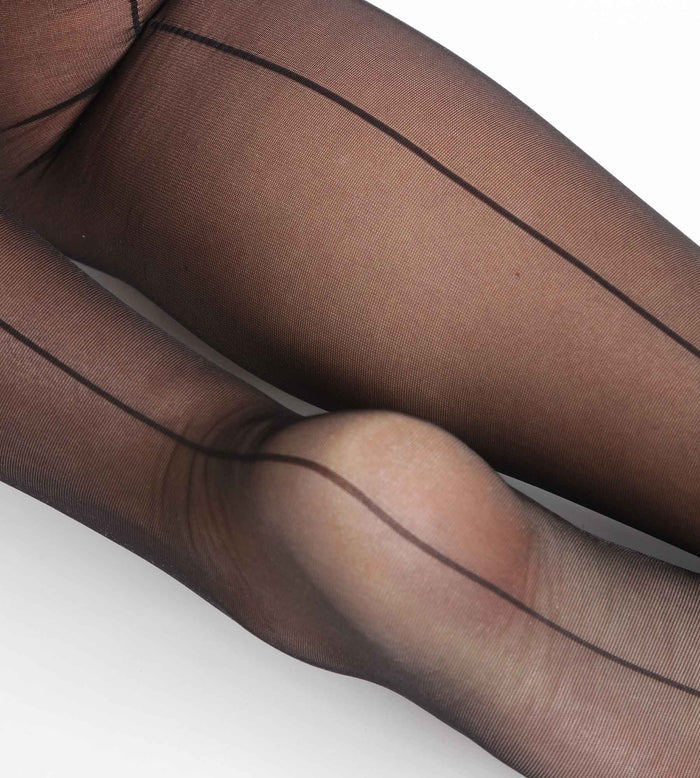 Collant femme en voile transparent Noir Dim Style
