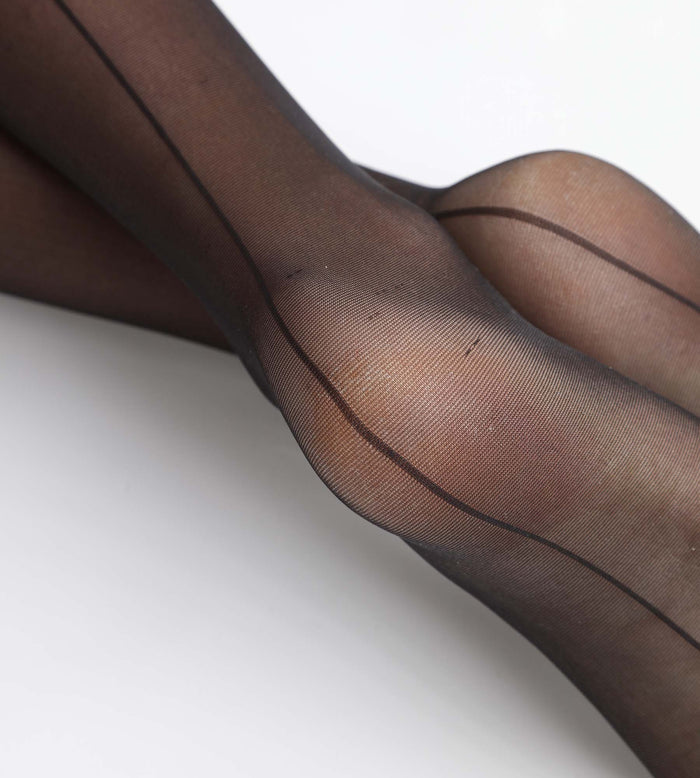 Collant femme en voile transparent Noir Dim Style