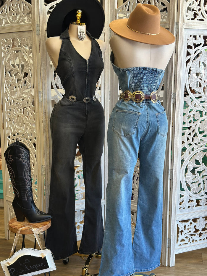 Collard Zip Up Jumpsuit-Estira, Stretchy