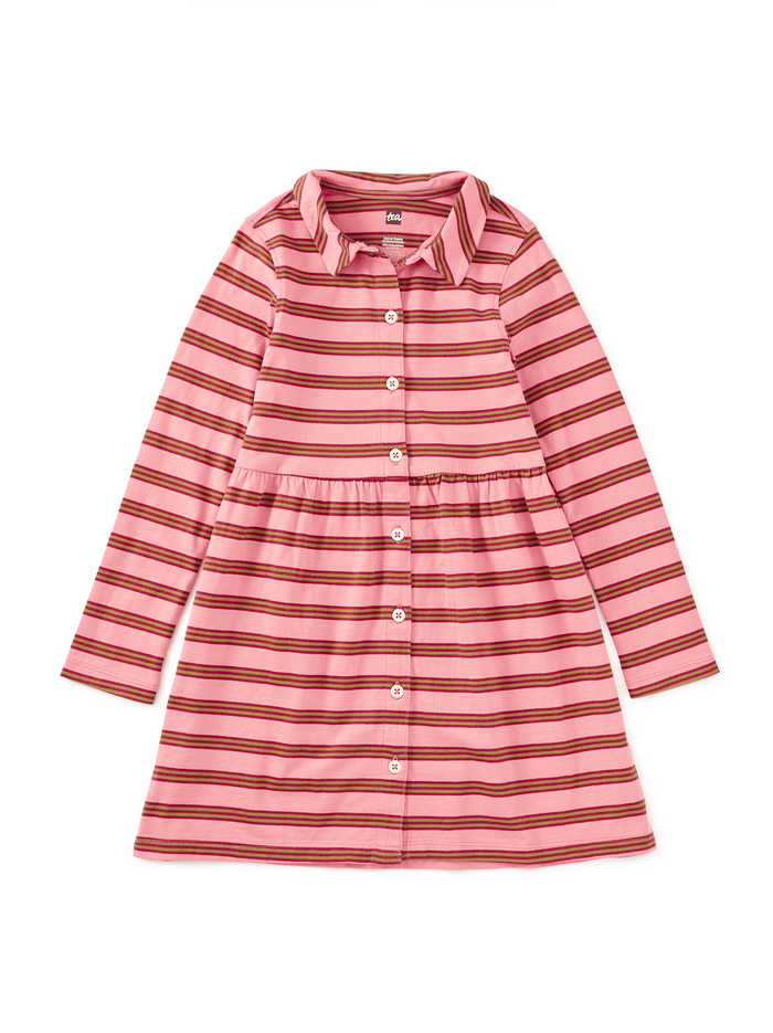 Collared Long Sleeve Shirtdress