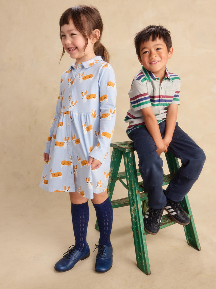 Collared Long Sleeve Shirtdress