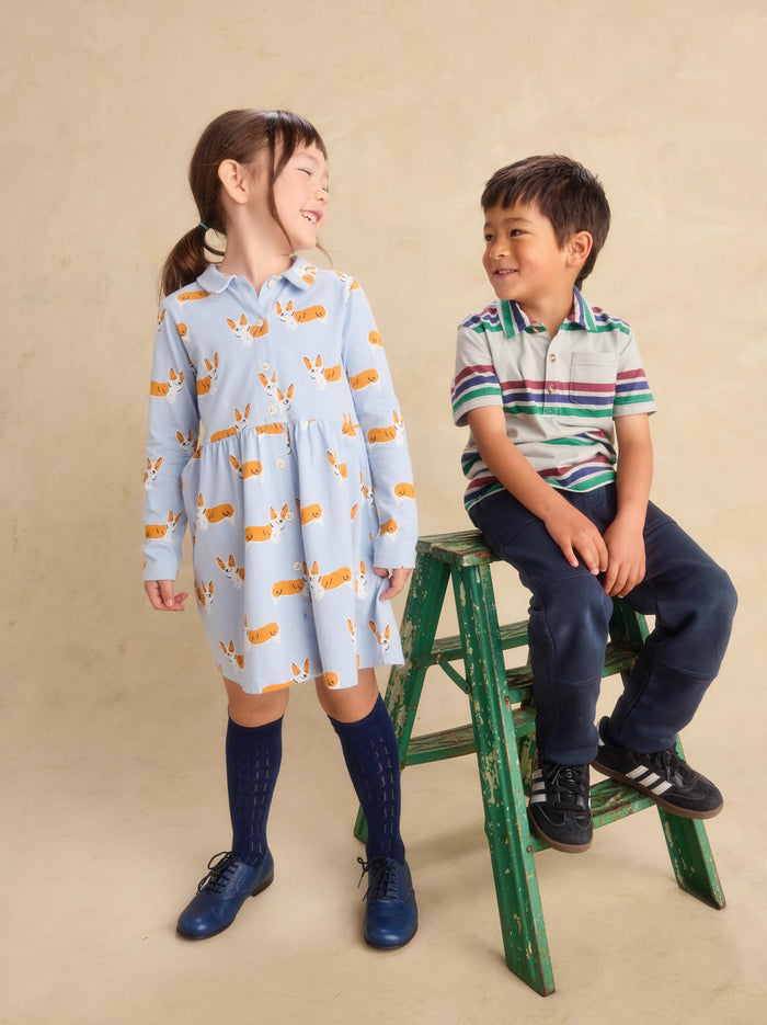 Collared Long Sleeve Shirtdress