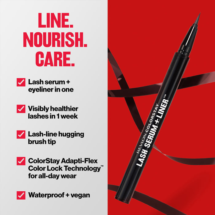 ColorStay Lash Serum + Liner™ Liquid Eyeliner: serum + eyeliner in one, healthier lashes, brush tip, all-day wear, vegan, waterproof