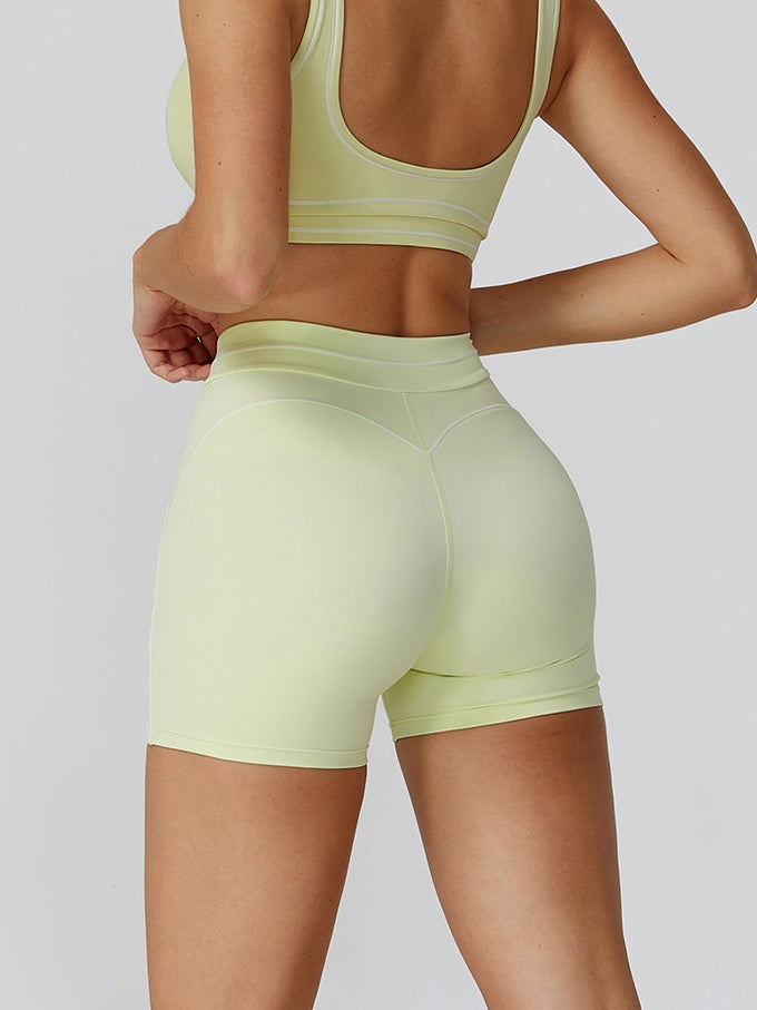 Contrast Color Big Heart Shape Push-lift Shorts