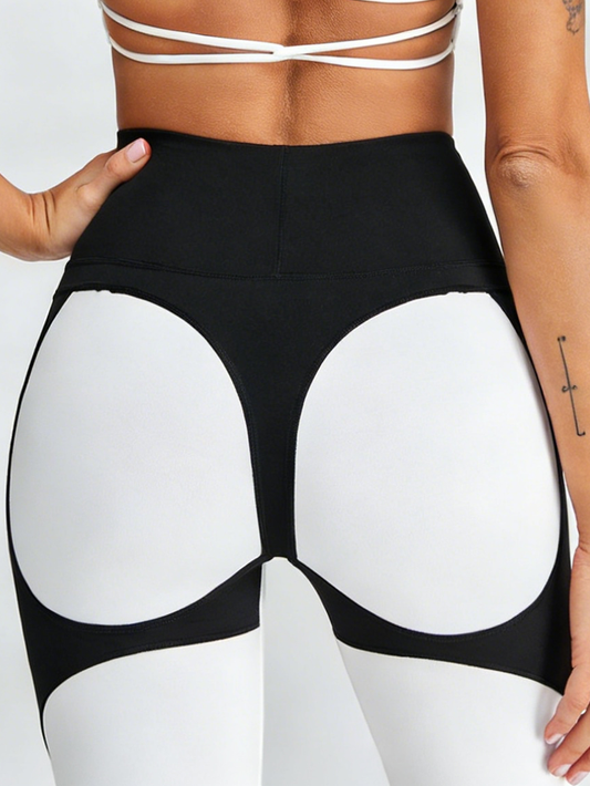 Contrast Color Push Up Yoga Leggings