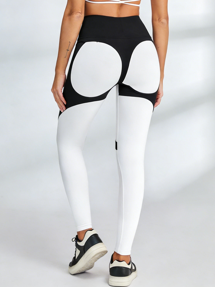 Contrast Color Push Up Yoga Leggings