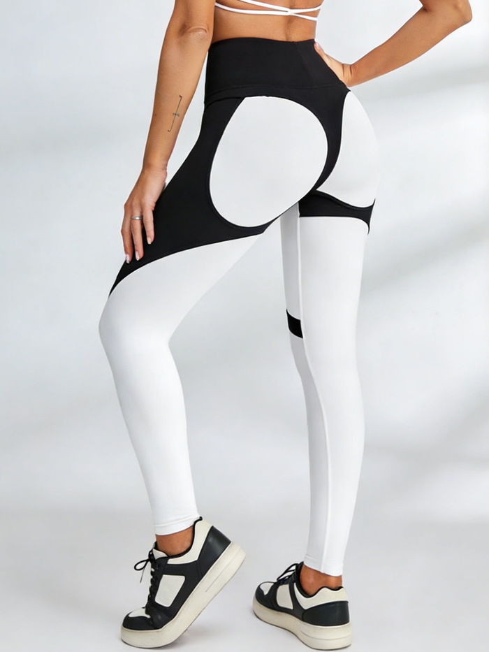 Contrast Color Push Up Yoga Leggings