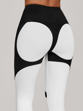 Contrast Color Push Up Yoga Leggings